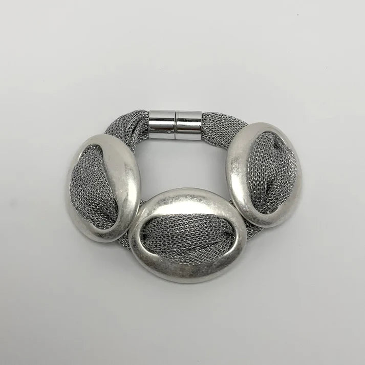 Metal oval Mesh Magnetic Bracelet