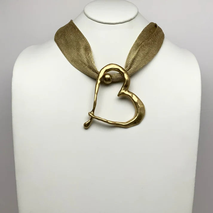 Mesh Necklace Heart Pendant