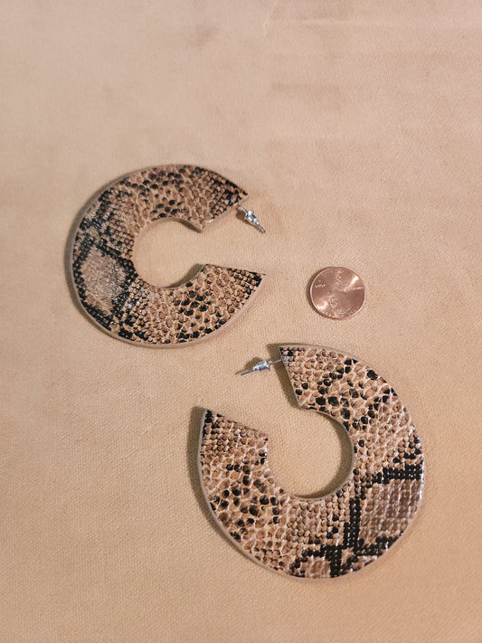 Animal Print Leather Earrings