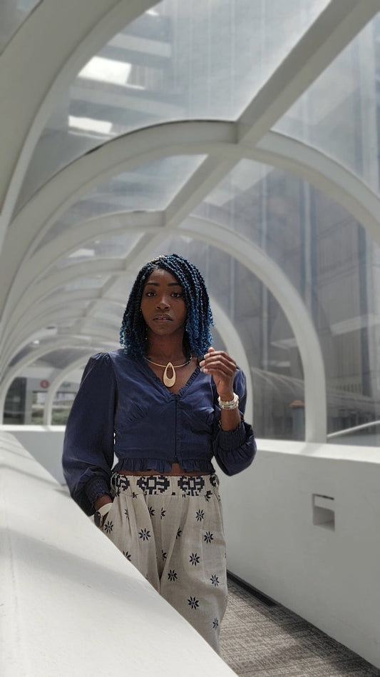 Blue Crochet Twist Wig