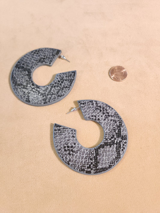 Animal Print Leather Earrings