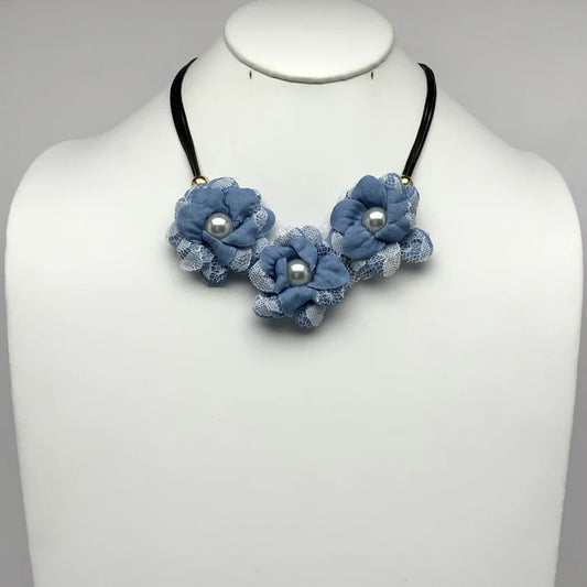 Denim Lace Flower Cord