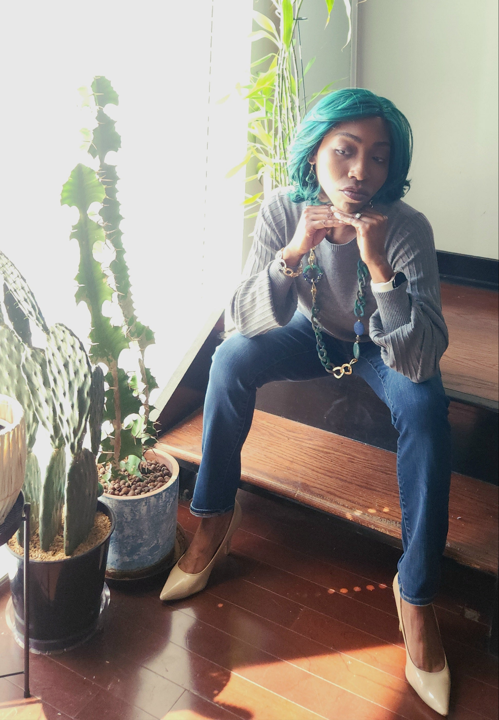 Designer Large Links Necklace Set