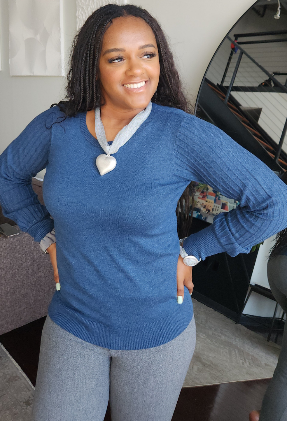 Mesh Scarf Heart Necklace