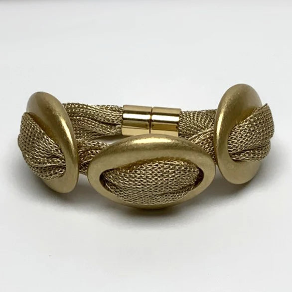 Metal oval Mesh Magnetic Bracelet