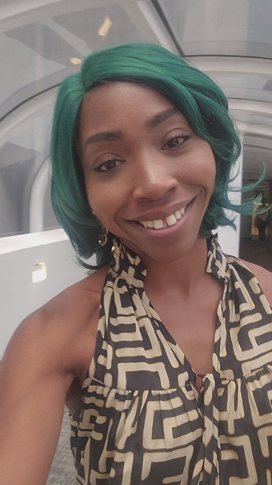 Forest Green Body Bob Wig