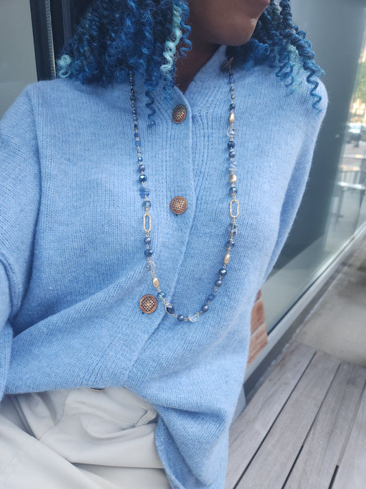 Long Beaded Designer Necklace Set