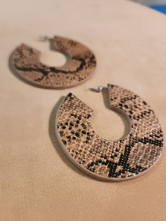 Animal Print Leather Earrings