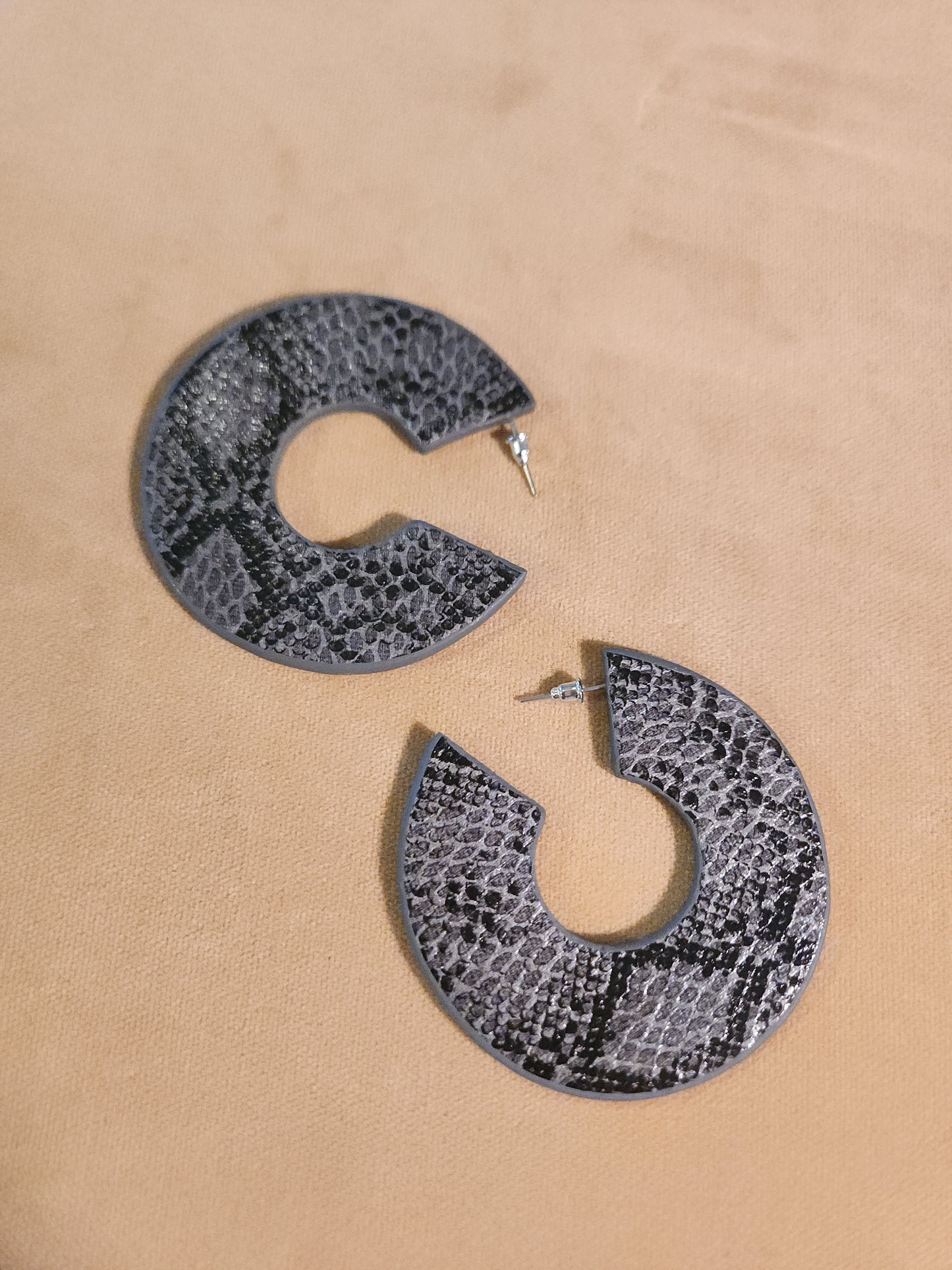 Animal Print Leather Earrings